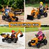 24V JCB Ride on Excavator, Ride on Toys for Big Kids with Remote Control,Ride on Backhoe Digger w/Tractor, Bulldozer, Ride on Car with Slow Start/Stop, Adjustable Speeds (Excavator, Yellow) view 2