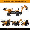 24V JCB Ride on Excavator, Ride on Toys for Big Kids with Remote Control,Ride on Backhoe Digger w/Tractor, Bulldozer, Ride on Car with Slow Start/Stop, Adjustable Speeds (Excavator, Yellow) view 4
