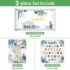 Rucekia Custom Koala Crib Bedding Set with Name: 3 Piece Blue Crib Bedding Set for for Baby Boys Girls, Infants and Toddlers, Custom Baby Gifts Floral Nursery Bedding Set Neutral view 2
