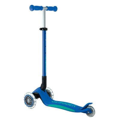 Globber - Primo Foldable Plus Lights - 3 wheel scooter for children from 3 to 9 years, dark blue