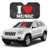 vroos I Love Music Car Windshield Sunshade Foldable Car Windshield Sunshade Blocks Uv Rays Keep Vehicle Cool Medium, White view 3