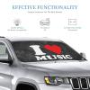 vroos I Love Music Car Windshield Sunshade Foldable Car Windshield Sunshade Blocks Uv Rays Keep Vehicle Cool Medium, White view 4