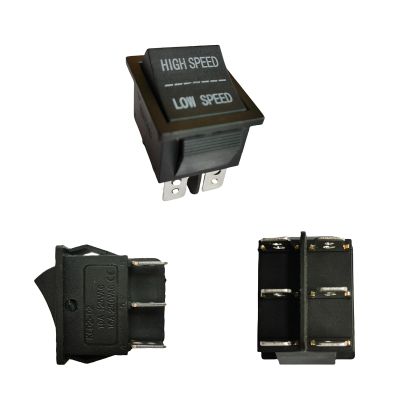2 PCS 6V 12V High Low Speed Switch for Ride On Toy Car Electric Replacement Parts Wheels for Powered Momentary Rocker Switch Trax Parts DPDT Car Boat Black KCD2 Accessories