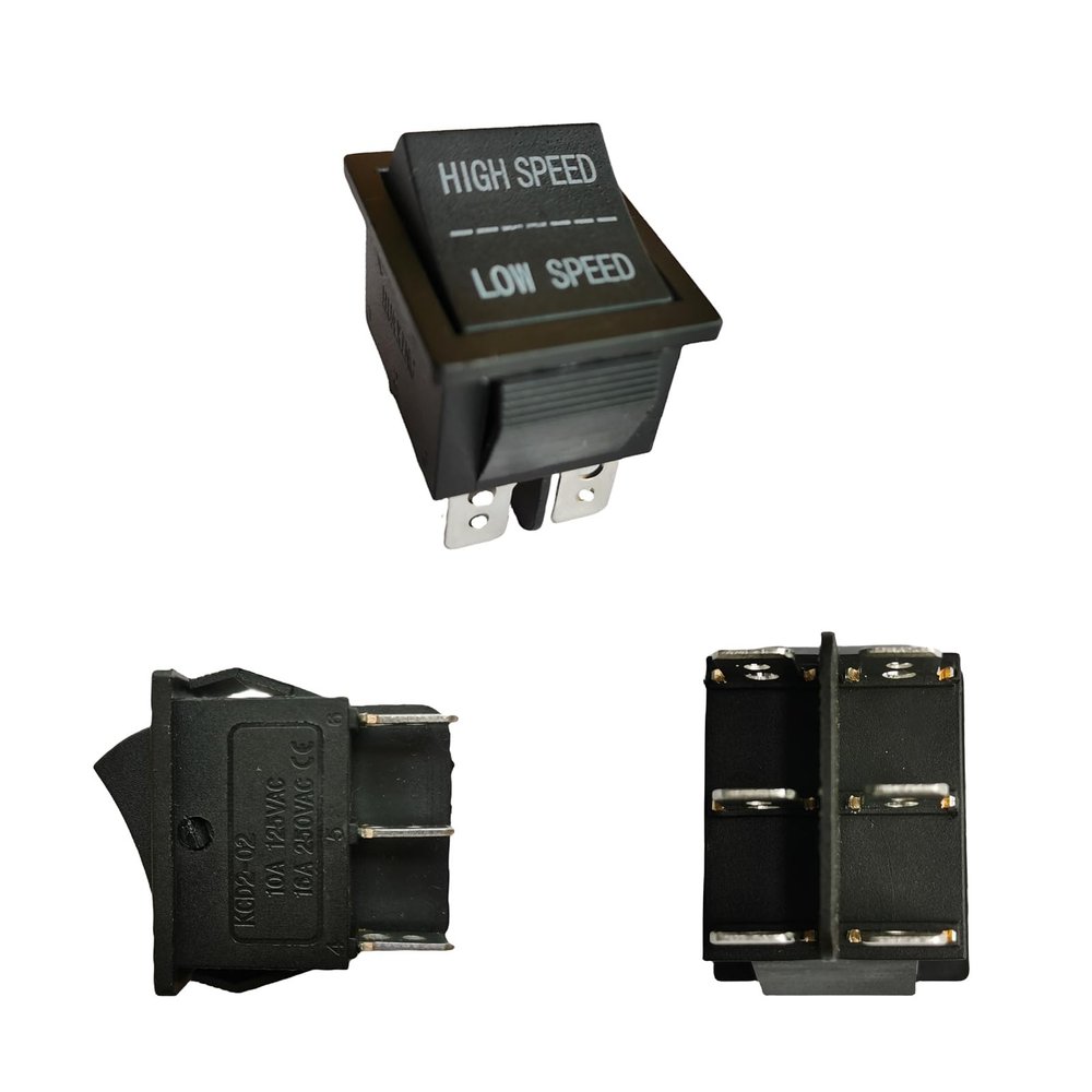2 PCS 6V 12V High Low Speed Switch for Ride On Toy Car Electric Replacement Parts Wheels for Powered Momentary Rocker Switch Trax Parts DPDT Car Boat Black KCD2 Accessories