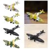 1:48 Fighter Building Kits DIY Airplane Handcrafts Desktop Decor Easy to Assemble for Kids Adults Educational Aircraft Model, Silver view 3