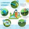 HONEY JOY Inflatable Water Slide, 9 in 1 Elephant Waterslide Water Park for Kids Backyard, Splash Pool, Tic Tac Toe, Climbing Wall, Water Slides Inflatables for Kids and Adults(with 735w Blower) view 3