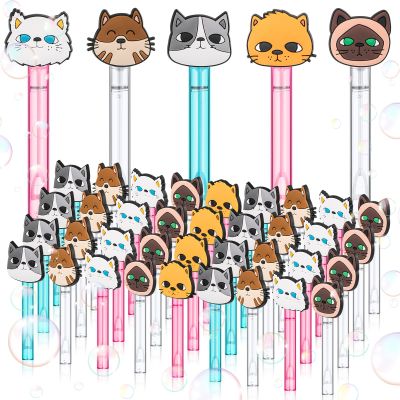 30 Pcs Bubbles Party Favors Mini Bubble Wands Tube Bulk Theme Maker Goodie Bags Stuffer Prizes Birthday Gift for Solution(Cat)