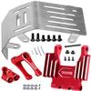 hopsupRC Upgrades Parts Aluminum 7075-T6 Knuckle&Pull Rod&Front Faucet Seat Support&Armor Protector Skid Plate for LOSI 1/4 Promoto-MX Motorcycle RTR FXR(los06000)(los06002),Red view 1