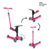 Globber - GOUP Sporty Lights  Scalable 3-Wheel Scooter with Seat for Children from 15 Months to 6 Years, Pink view 2