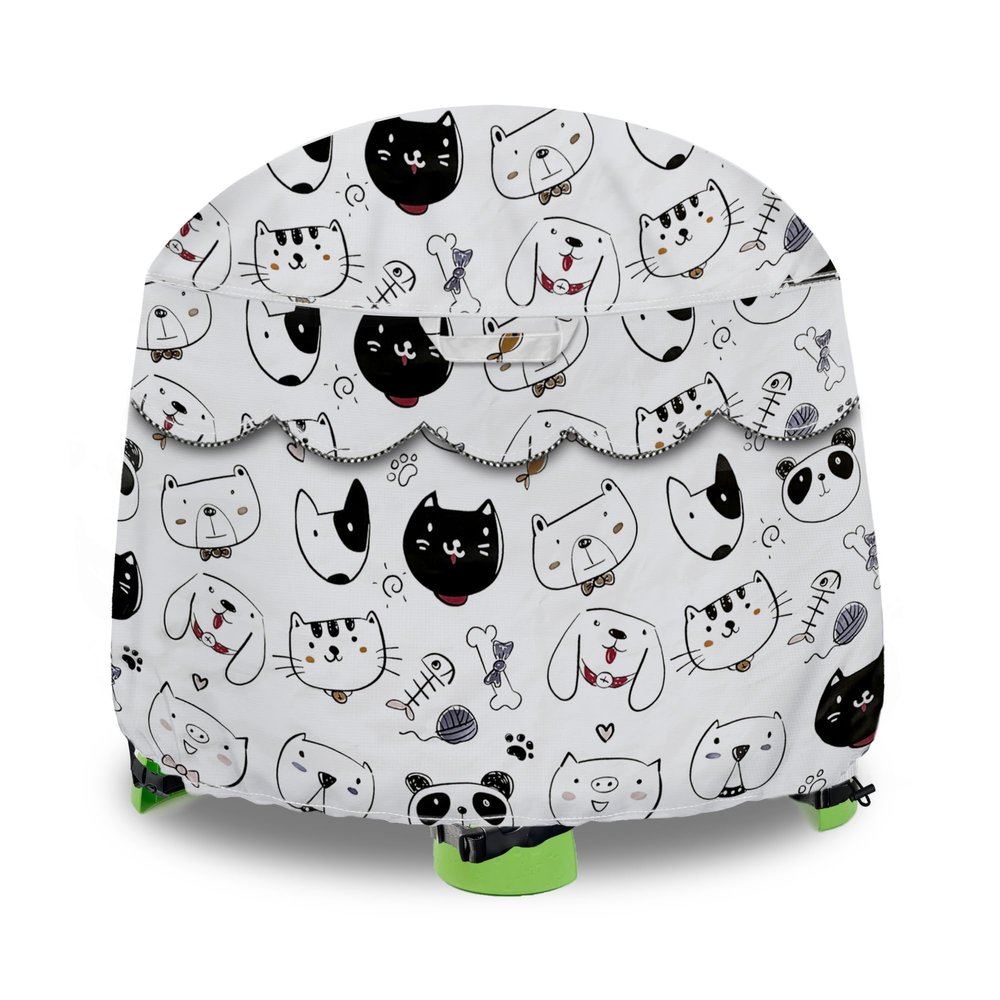 Kids Water Table Cover for Little Tikes Fish 'n Splash & Step2 Rain Showers  Waterproof Outdoor Toy Table Protector, Dustproof UV Resistant, Fits 34"D x 20"H (Pets Pattern, Cover Only)
