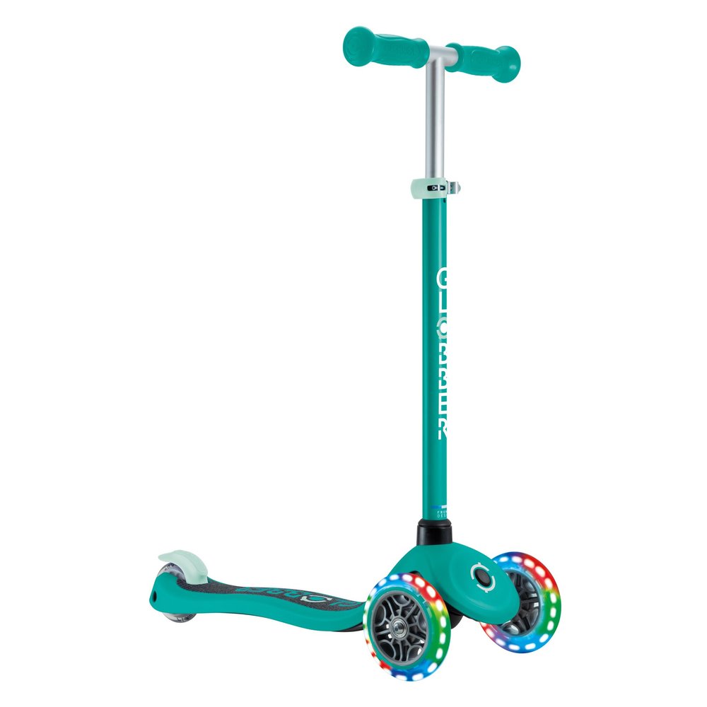 Globber - Primo Lights - 3 Wheel Scooter for Children from 3 to 7 Years, Green Scooters