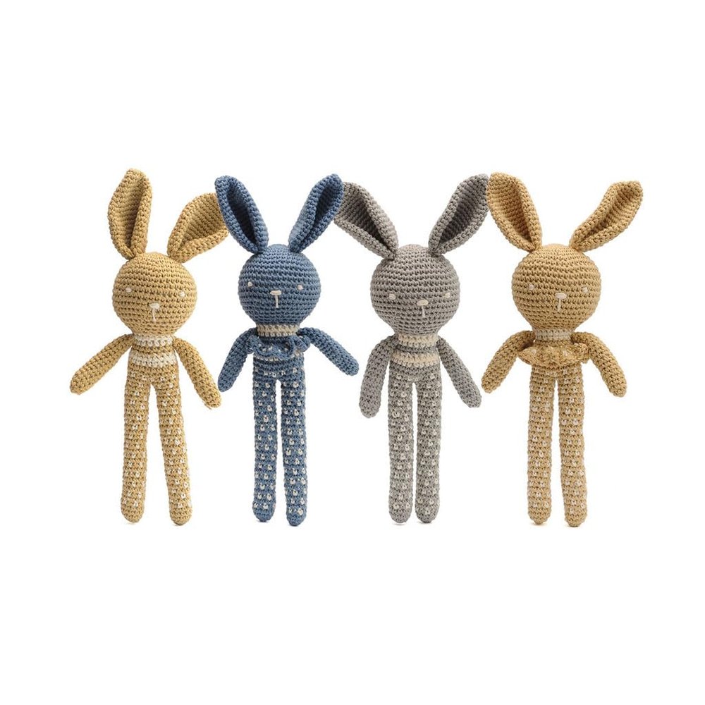 Cute Long-legged Rabbit Crochet Doll Handmade Amigurumi Plush Toy VAC (Blue)