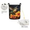 Foruidea Hummingbird Yellow Flower Laundry Basket,Laundry Hamper,Collapsible Storage Bin, Oxford Fabric Clothes Baskets,Nursery Hamper For Home,Office,Dorm,Gift Basket view 2