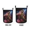 Foruidea Dinosaur American Flag Laundry Basket,Laundry Hamper,Collapsible Storage Bin, Oxford Fabric Clothes Baskets,Nursery Hamper For Home,Office,Dorm,Gift Basket view 4