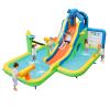 HONEY JOY Inflatable Water Slide, 9 in 1 Elephant Waterslide Water Park for Kids Backyard, Splash Pool, Tic Tac Toe, Climbing Wall, Water Slides Inflatables for Kids and Adults(Without Blower) view 1