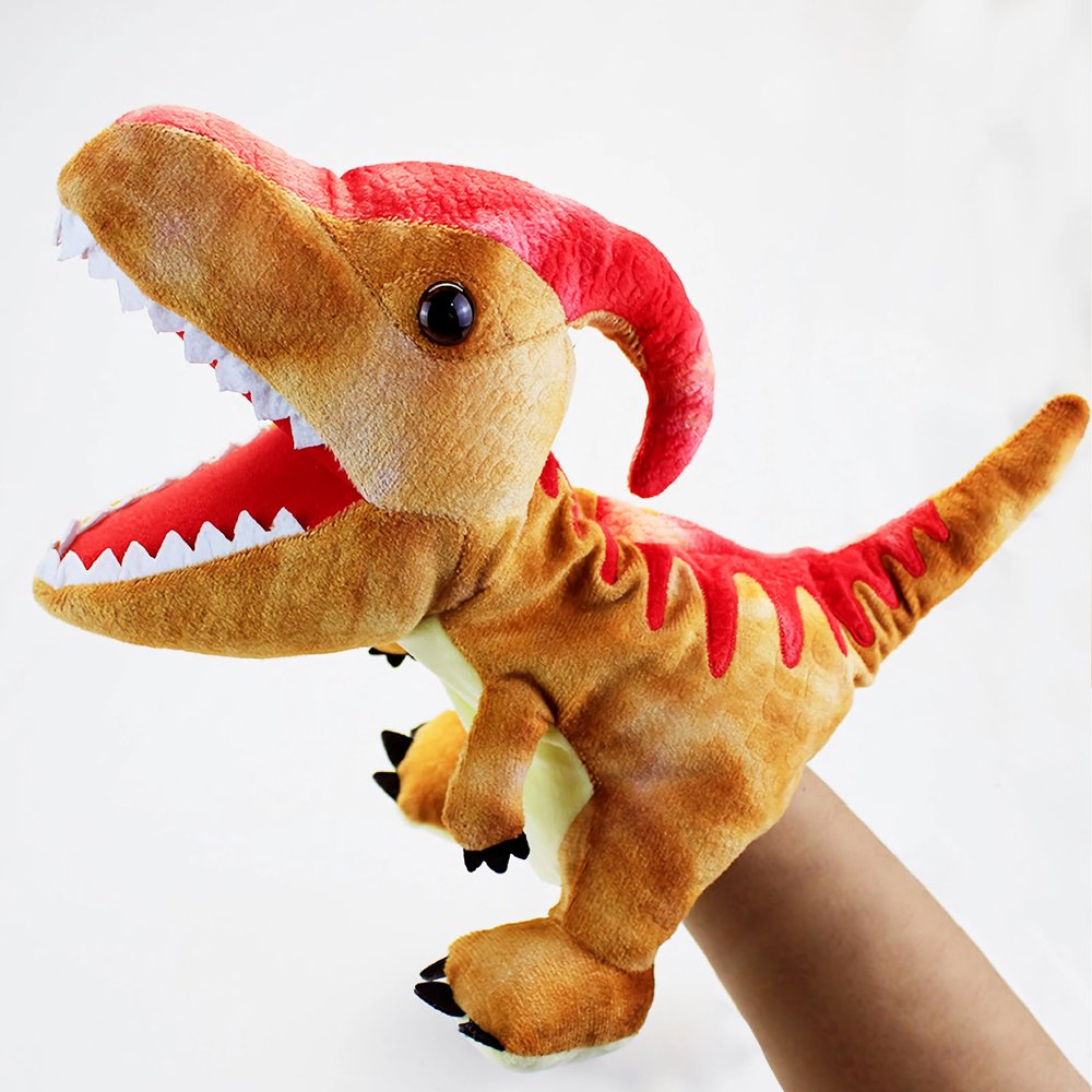 LOMTRATS Dinosaurs Hand Puppets for Kids,Toddler Includes Triceratops and Tyrannosaurus Rex with Movable Open Mouths, Perfect for Storytelling,Teaching,Preschool,Birthday Gifts
