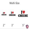 (3 Pcs) I Love Cheese Heart Vinyl Sticker 2" view 2