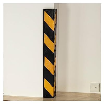 Wall Corner Protectors,Reflective Corner protec Reflective Wall Corner Protector with Yellow Strips,Rubber L-Shape Corner Guard,Garage Wall Corner Guards,1cm Thick (Color:Yellow,Size:15pcs-15 (Col
