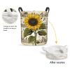Foruidea Sunflower Music Notes Laundry Basket,Laundry Hamper,Collapsible Storage Bin, Oxford Fabric Clothes Baskets,Nursery Hamper For Home,Office,Dorm,Gift Basket view 2