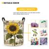 Foruidea Sunflower Music Notes Laundry Basket,Laundry Hamper,Collapsible Storage Bin, Oxford Fabric Clothes Baskets,Nursery Hamper For Home,Office,Dorm,Gift Basket view 3
