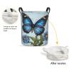 Foruidea Blue Butterfly Laundry Basket,Laundry Hamper,Collapsible Storage Bin, Oxford Fabric Clothes Baskets,Nursery Hamper For Home,Office,Dorm,Gift Basket, Medium view 2
