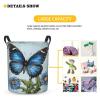 Foruidea Blue Butterfly Laundry Basket,Laundry Hamper,Collapsible Storage Bin, Oxford Fabric Clothes Baskets,Nursery Hamper For Home,Office,Dorm,Gift Basket, Medium view 3