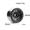 4PCS 2.2'' Aluminum Beadlock Wheel Rim Hub OD 65MM Hex 12MM RC Parts for 1/10 AXIAL SCX10 D90 TRAXXAS TRX4 RC Crawler Car, Black view 2