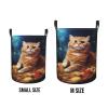 Foruidea Galaxy Cute Pizza Cat Laundry Basket,Laundry Hamper,Collapsible Storage Bin, Oxford Fabric Clothes Baskets,Nursery Hamper For Home,Office,Dorm,Gift Basket view 4