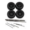 4 Pieces RC Car Wheels and Tires RC Alloy Car Accessories Replacement Wheels Model RC Upgrade Part for 1:64 Scale Spare Parts, Black Style C view 1