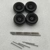 4 Pieces RC Car Wheels and Tires RC Alloy Car Accessories Replacement Wheels Model RC Upgrade Part for 1:64 Scale Spare Parts, Black Style C view 2