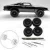 4 Pieces RC Car Wheels and Tires RC Alloy Car Accessories Replacement Wheels Model RC Upgrade Part for 1:64 Scale Spare Parts, Black Style C view 4