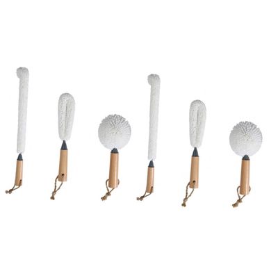 FRCOLOR 6pcs Bendable Cleaning Tools Mug Wine Glass Cleaning Dish Scrubbers Brush Cup Brush