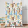 Boho Surfboard Baby Blankets for Boys Girls Beach Surfing Soft Flannel Swaddle Blankets Colorful Surfboard Receiving Blanket Newborn Nursery Toddler Bed Blanket Crib Cover Playmat Beige 60x80 view 2