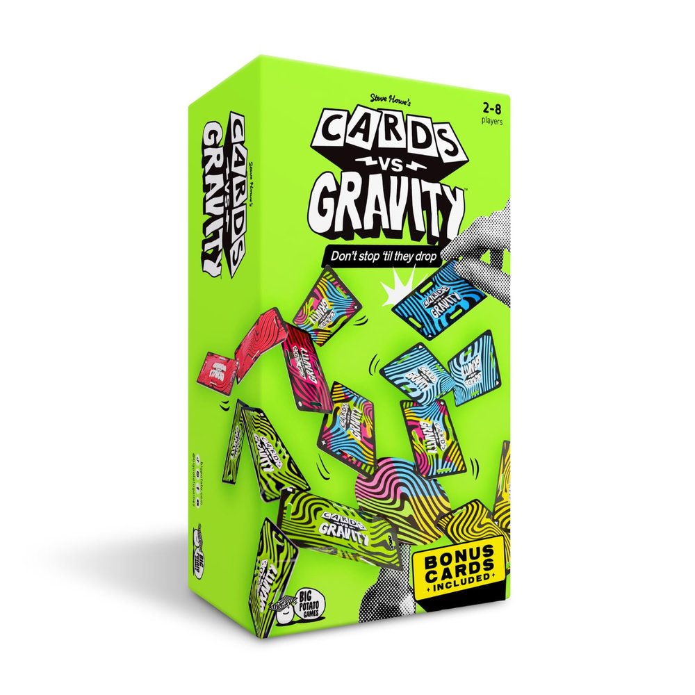 Big Potato Cards vs Gravity Pro: Ultimate Stacking & Balancing Travel Game | Waterproof Card Game for Camping, Vacations & Family Fun | 2-8 Players