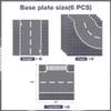 Lekebaby 6 Pack Road Base Plates, 10"x10" City Street Baseplates 100% Compatible with All Major Brands, 4 Curved/1 Straight/1 T-Junction view 2