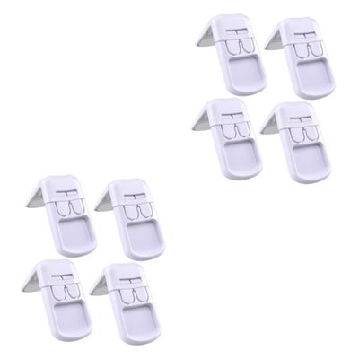 VICASKY 8pcs Childproof Locks for Fridges Cabinets Right Angle Safe Latch for Boy Girl Easy to Install Adhesive Strips Hidden Press Safety Locks