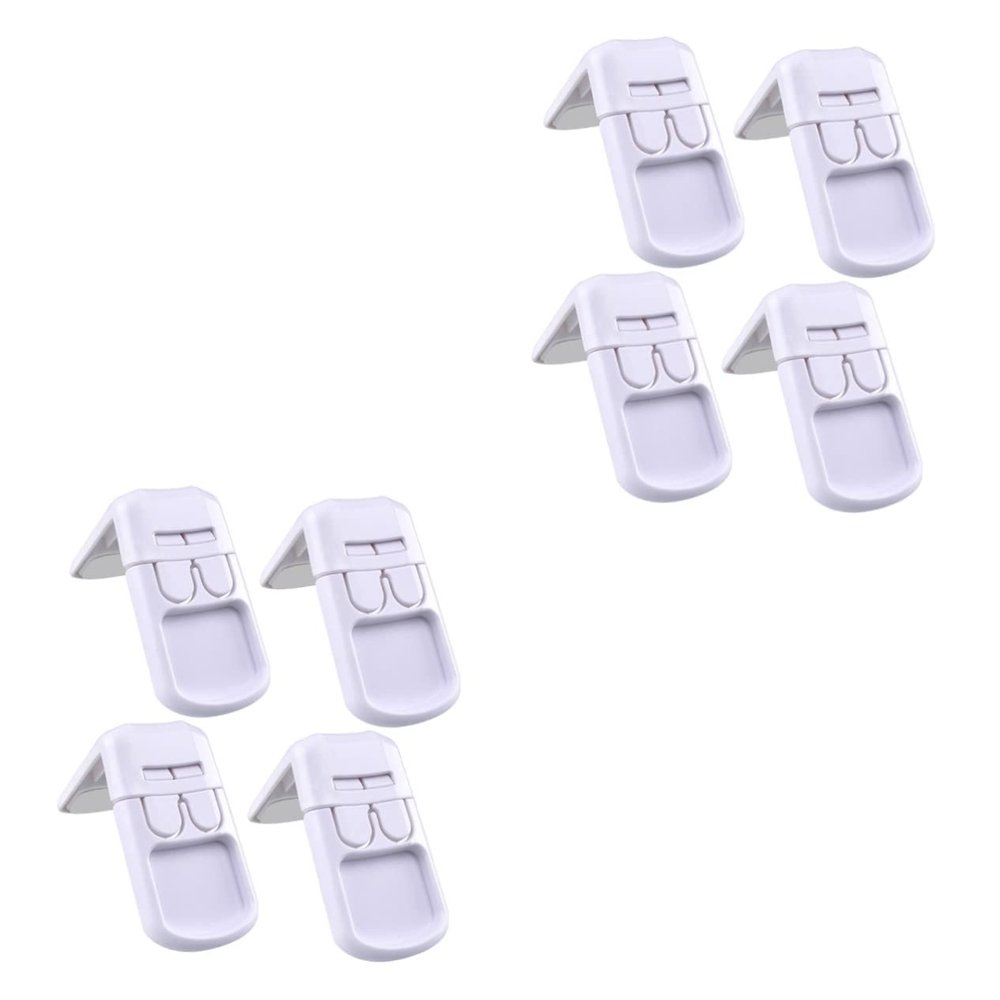 VICASKY 8pcs Childproof Locks for Fridges Cabinets Right Angle Safe Latch for Boy Girl Easy to Install Adhesive Strips Hidden Press Safety Locks