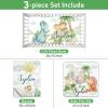 Rucekia Custom Name Dinosaur Baby Boys Crib Bedding Set: Personalized 3 Piece Soft Crib Bedding Set for Toddlers, Personalized Infant Gifts Light Green Crib Sets with Soft Crib Sheet view 2