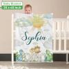 Rucekia Custom Name Dinosaur Baby Boys Crib Bedding Set: Personalized 3 Piece Soft Crib Bedding Set for Toddlers, Personalized Infant Gifts Light Green Crib Sets with Soft Crib Sheet view 3