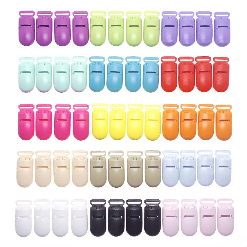 60 Pcs Pacifier Clip Holder Plastic Baby Binky Clips for DIY Dummy Teether -Keep Pacifiers and Mittens Secure with Paci Clip Mix 15 Colors