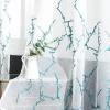 HooHero Deepblue Rod Pocket Modern Simple Style Branch Pattern Embroidery 54 Wide 1 Panel Sheer Curtains Kids Baby Room Bedroom Home Decoration Gauze Tulle Panel view 1