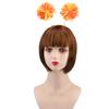 2 Pieces Pom Pom Head Bopper-Yarn Spings Pom Headwear Party Headband for Adults and Kids (Orange) view 2