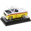 M2 1973 Chevy Cheyenne 10 Pickup Truck White and Yellow with Red Stripes Limited Edition to 7050 Pieces Worldwide 1/24 Diecast Model Car 40300-111A view 1