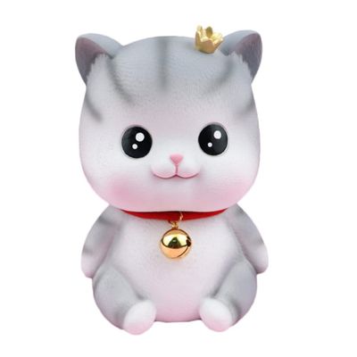 Abaodam Coin Bank Kitten Money Pot Vinyl Storage Pot Home Decor Educational Toy for Boys and Girls Teens