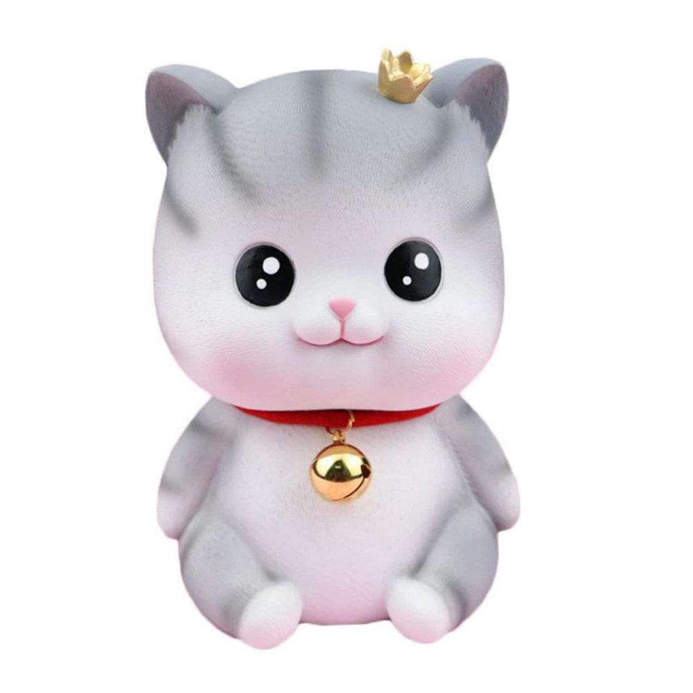 Abaodam Coin Bank Kitten Money Pot Vinyl Storage Pot Home Decor Educational Toy for Boys and Girls Teens