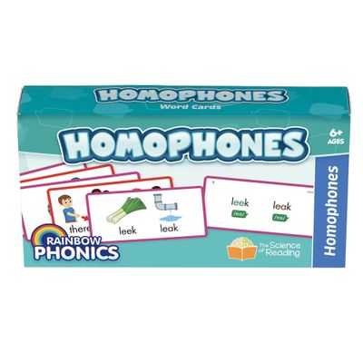 Junior Learning: Rainbow Phonics - Homophones - 65 Word Cards, Flash Cards with Sound & Spelling Association, Level Based Cards, Kids Ages 4+