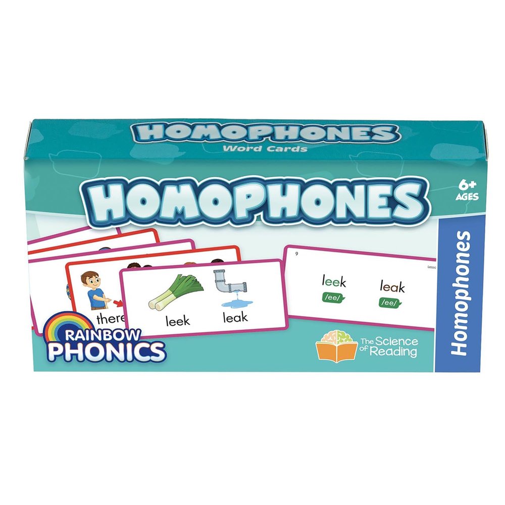 Junior Learning: Rainbow Phonics - Homophones - 65 Word Cards, Flash Cards with Sound & Spelling Association, Level Based Cards, Kids Ages 4+