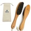 Beach Sand and Pool Feet Brush w/Soft Bristles | 2 Pc. Set | Use Also for Surfboards, Towels, Chairs, Pet Paws, & Outdoor Gear | Portable Travel Gear w/Cotton Bag | Sand Remover (Natural) view 1