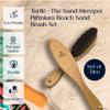 Beach Sand and Pool Feet Brush w/Soft Bristles | 2 Pc. Set | Use Also for Surfboards, Towels, Chairs, Pet Paws, & Outdoor Gear | Portable Travel Gear w/Cotton Bag | Sand Remover (Natural) view 3
