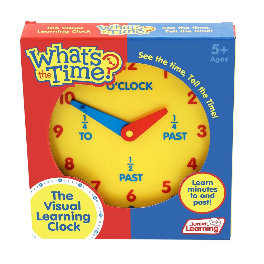Junior Learning Geared Clock - Manual Educational Time Teacher for Kids